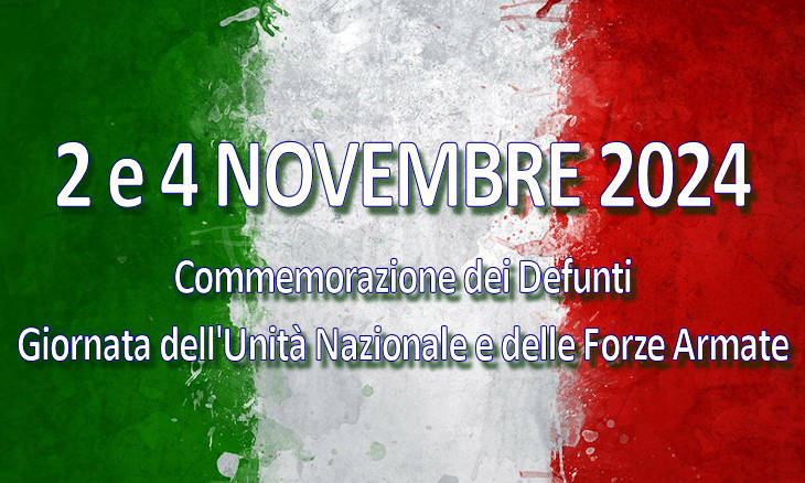 Commemorazioni del 2 e 4 novembre