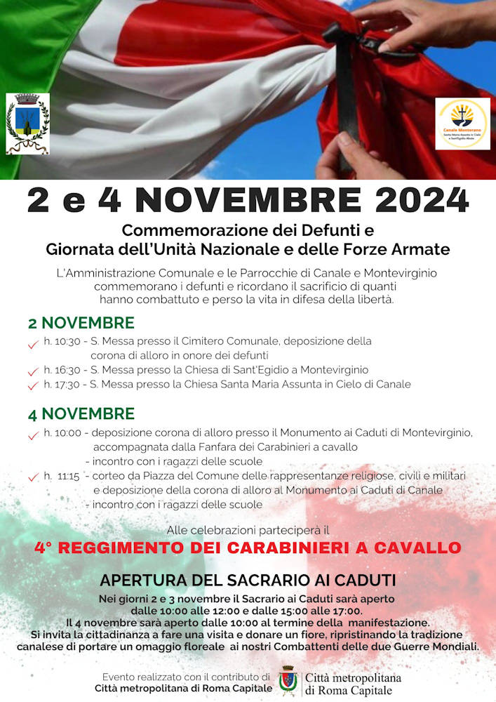 Commemorazioni del 2 e 4 novembre